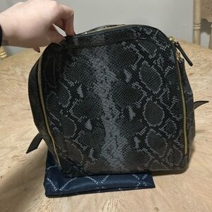 Tignanello Blue and Black Snakeskin Backpack